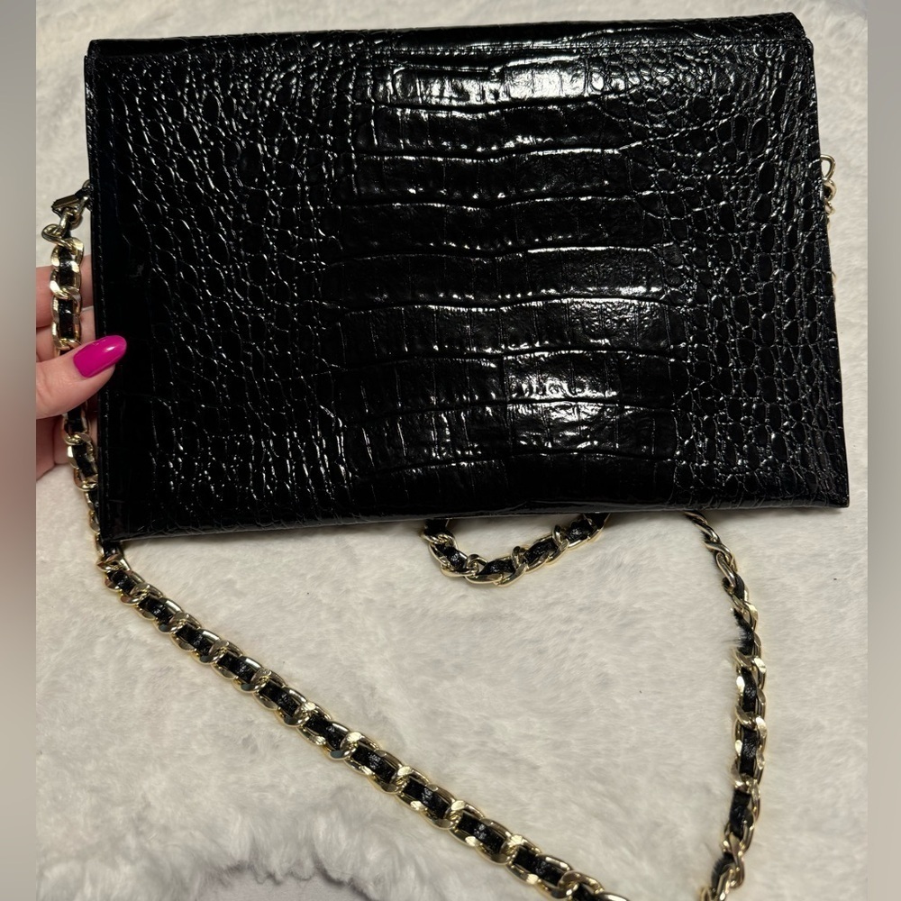 VTG Vivace Korean Leather Crocodile Envelope Clutch Shoulder Purse 90’s Unique - Picture 13 of 15